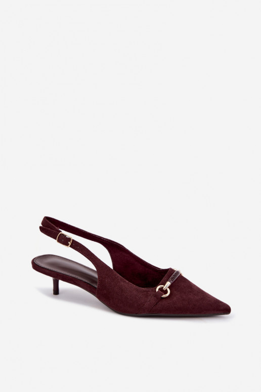 Chaussures à talons avec talon bas couleur bordeaux Caylo