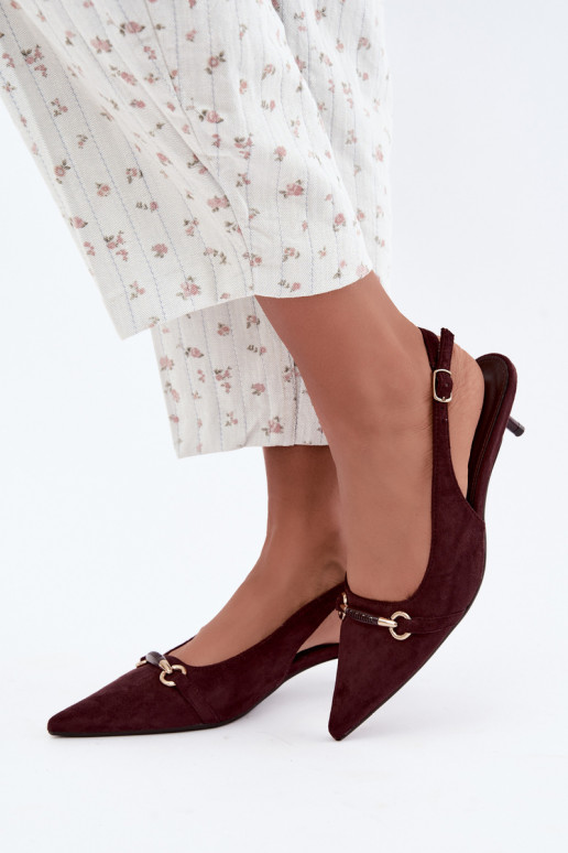 Chaussures à talons avec talon bas couleur bordeaux Caylo