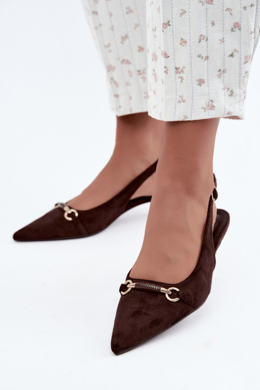 Chaussures à talons avec talon bas couleur chocolat Caylo