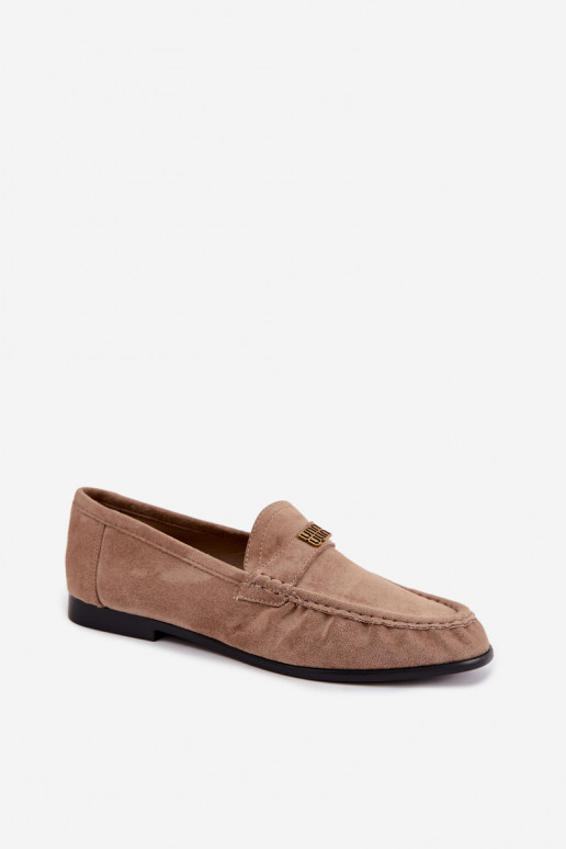 Mocassins pour femmes avec volants et détails décoratifs couleur sable Kairo