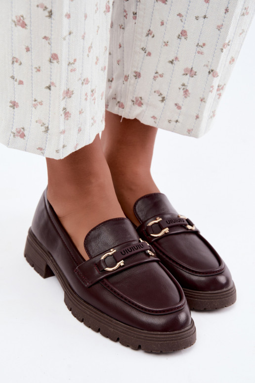 Mocassins pour femmes avec détails raffinés en couleur bordeaux Brika