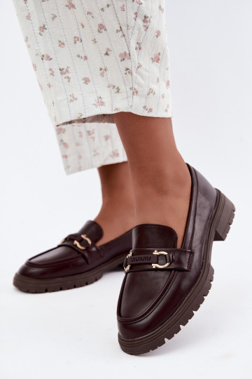 Dames mocassins met chique details in bordeauxkleur Brika 2