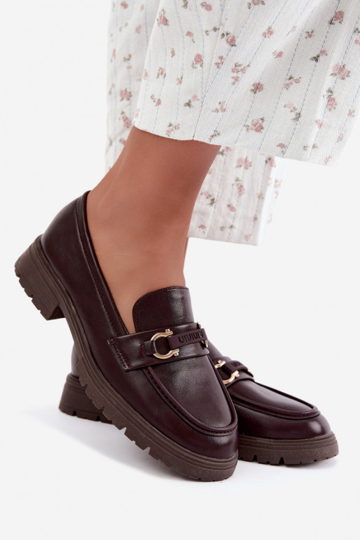 Dames mocassins met chique details in bordeauxkleur Brika