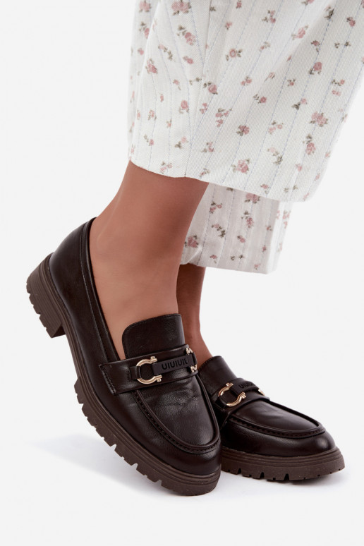 Mocassins pour femmes avec détails raffinés en couleur chocolat Brika