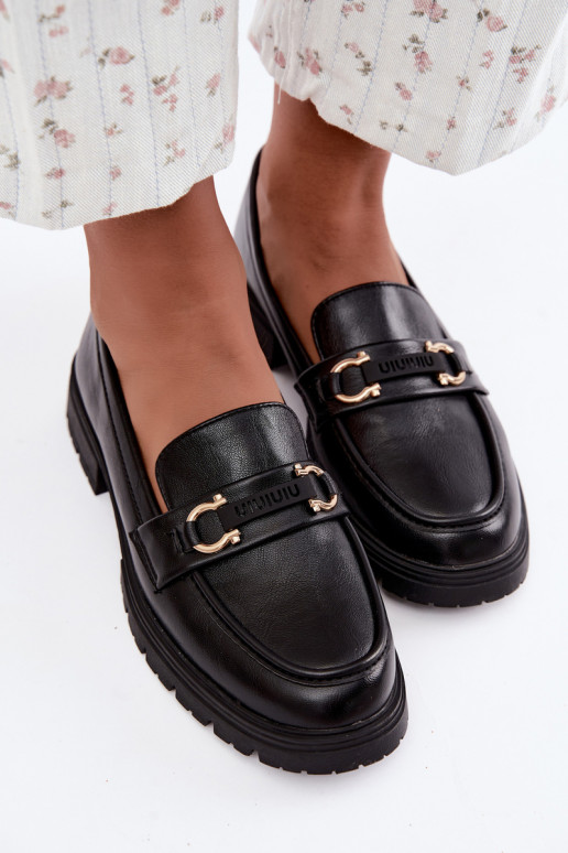 Dames mocassins met chique details in zwarte kleur Brika
