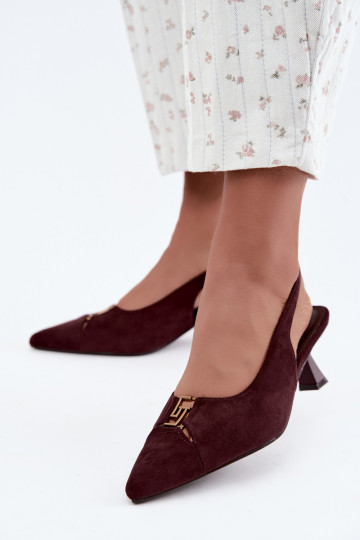 Hakken sandalen met open hak en decoratieve details in bordeauxkleur Gilly