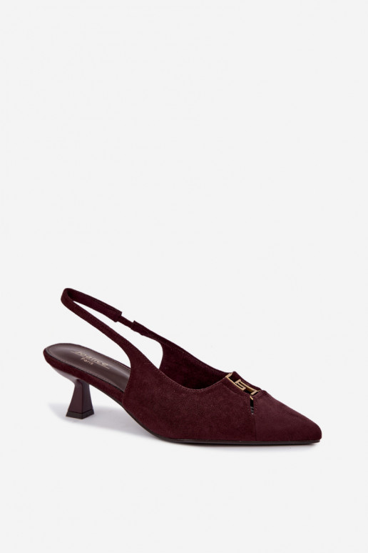 Hakken sandalen met open hak en decoratieve details in bordeauxkleur Gilly