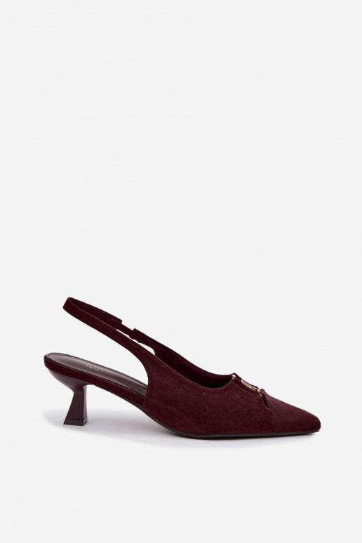 Hakken sandalen met open hak en decoratieve details in bordeauxkleur Gilly