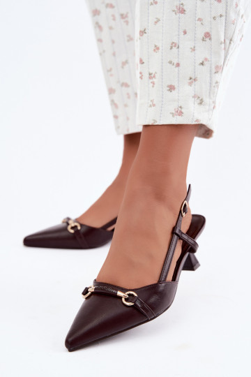 Dames hakken sandalen met spitse neuzen in bordeauxkleur Felessa 2