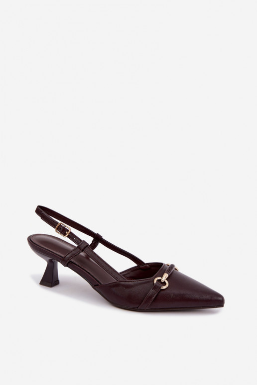 Dames hakken sandalen met spitse neuzen in bordeauxkleur Felessa