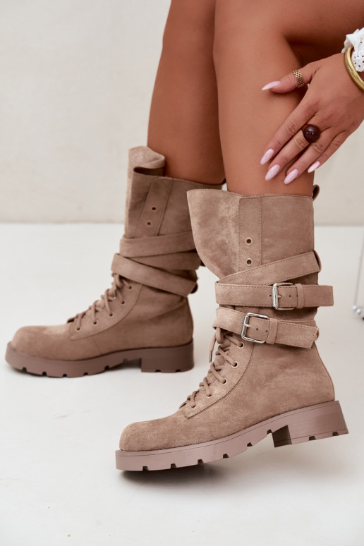 réchauffer Bottines de travail avec boucles beige Patsy