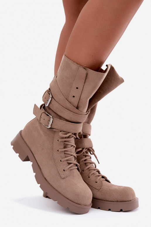 réchauffer Bottines de travail avec boucles beige Patsy