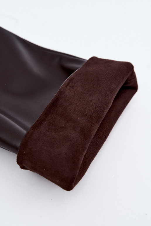 bottes hautes à enfiler avec talons en chocolat Falina