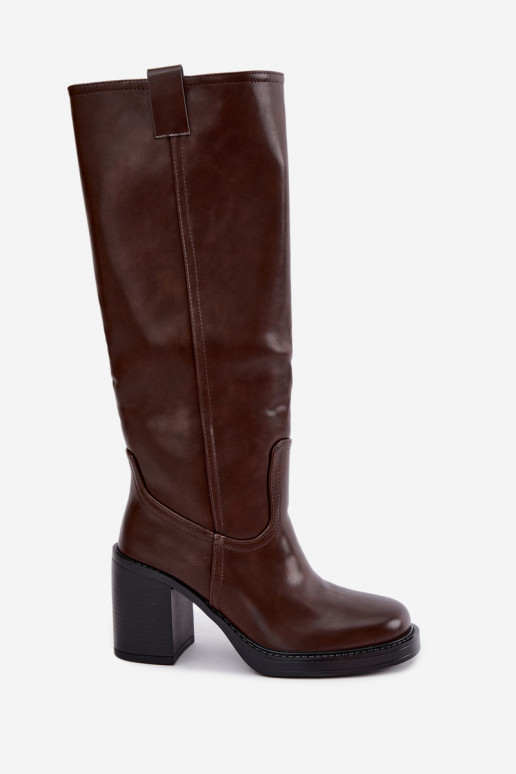 bottes hautes pour femmes doublées en chocolat Feresa