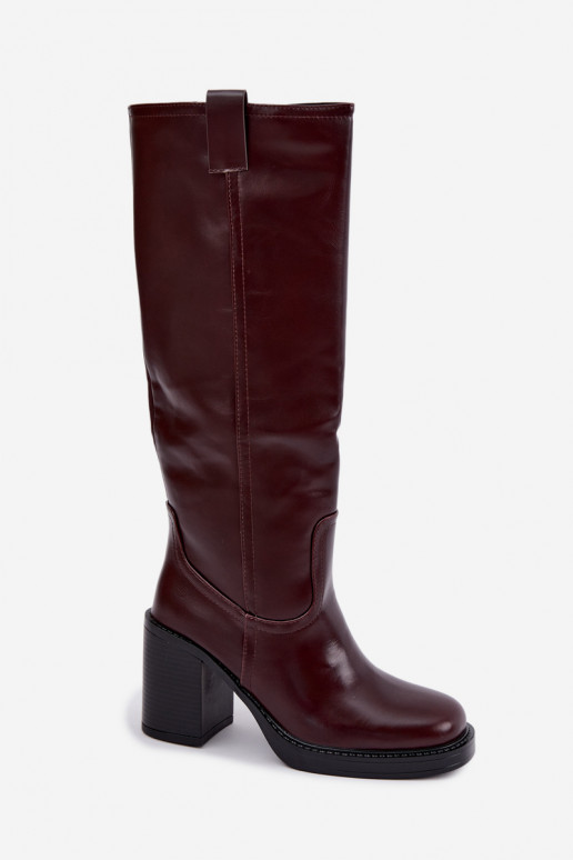 bottes hautes pour femmes doublées en bordeaux Feresa