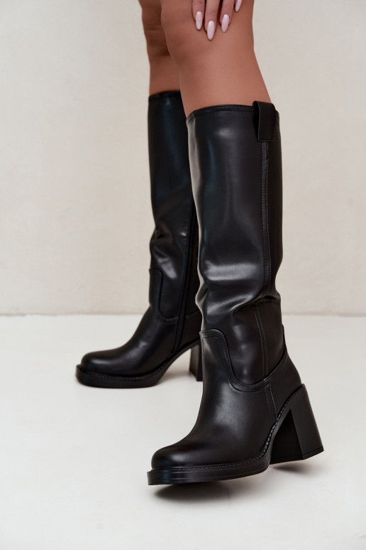 bottes hautes pour femmes doublées en noir Feresa