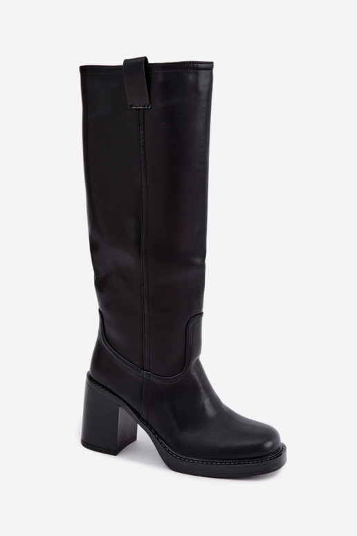 bottes hautes pour femmes doublées en noir Feresa