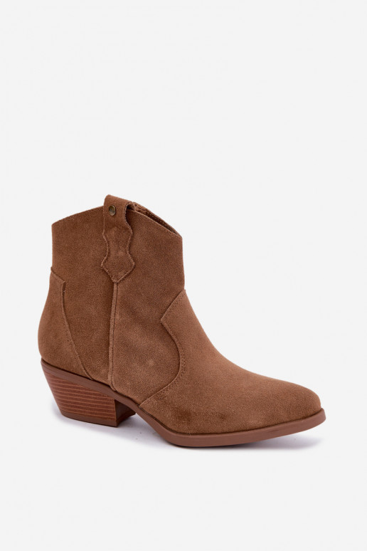 Big Star bruine cowboy-stijl enkellaarsjes met hakken
