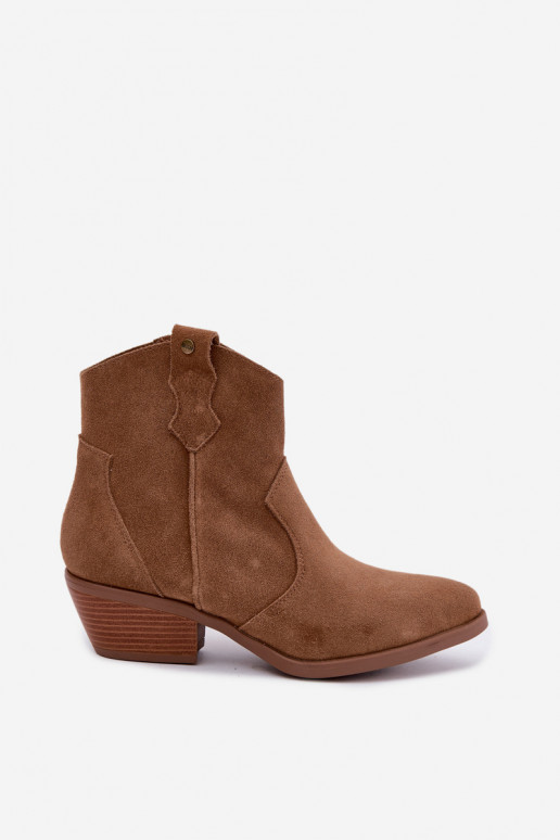Big Star bruine cowboy-stijl enkellaarsjes met hakken