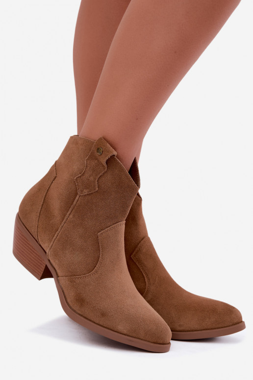 Big Star bruine cowboy-stijl enkellaarsjes met hakken
