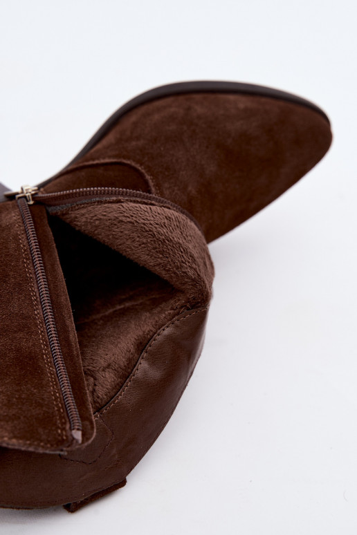 Big Star chocoladebruine cowboy-stijl enkellaarsjes met hakken