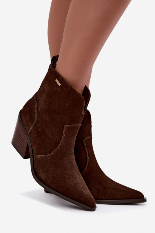 Bottines cowboy chocolat avec talons Big Star