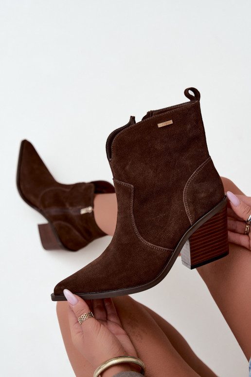 Bottines cowboy chocolat avec talons Big Star