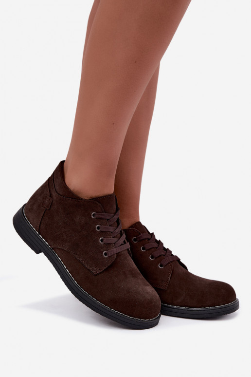Chaussures en daim chocolat Nirelia
