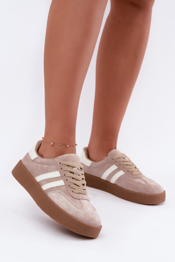 Bellmont zandkleurige faux suede sneakers