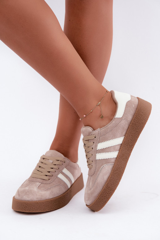 Bellmont zandkleurige faux suede sneakers