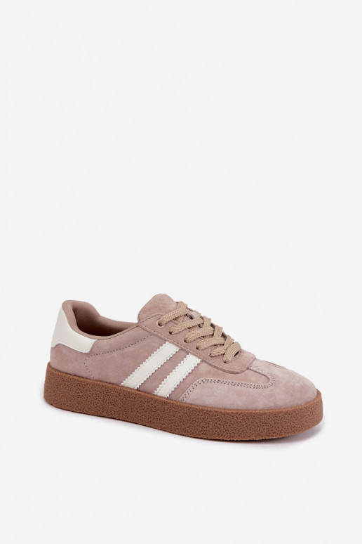 Bellmont zandkleurige faux suede sneakers