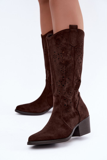 Ausschnitt Cowboy-Stiefel mit Absatz CzekoladoĮe Garena 2