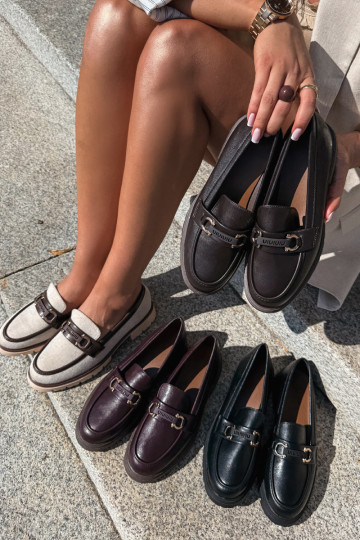 Mocassins pour femmes avec détails raffinés en couleur chocolat Brika 2