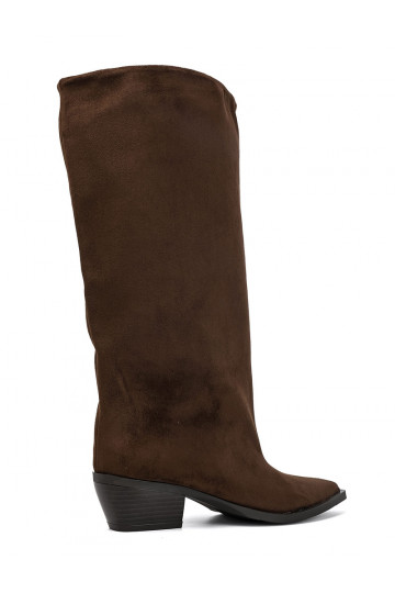 Bottines à talons en suède synthétique marron Casella 2