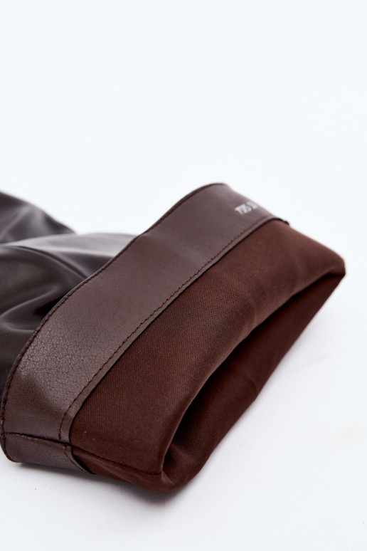 Stiefeletten mit Absatz aus schokoladenbraunem Kunstveloursleder Desya