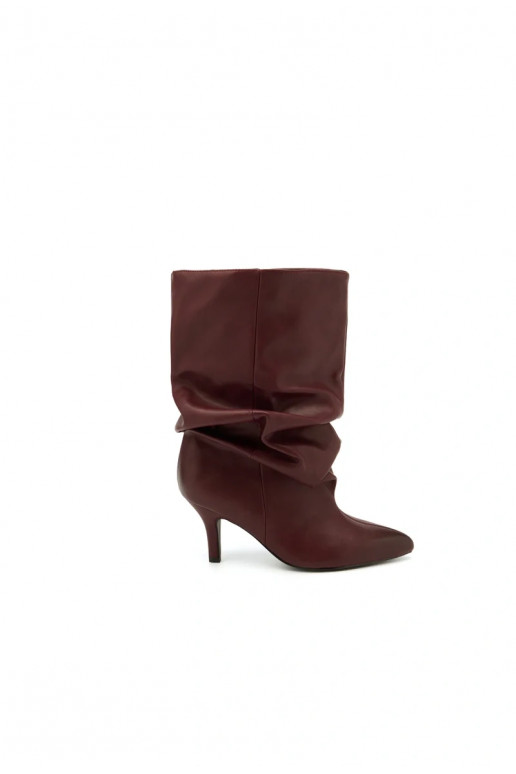 Slouchy enkellaarsjes met hakken in bordeaux Gelra