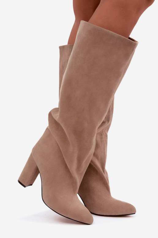 Stiefeletten mit Absatz in Sand Adoria