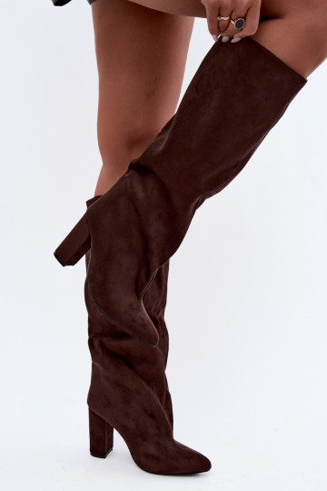 Bottines à talons en chocolat Adoria 2