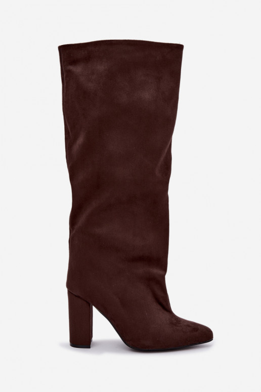 Bottines à talons en chocolat Adoria