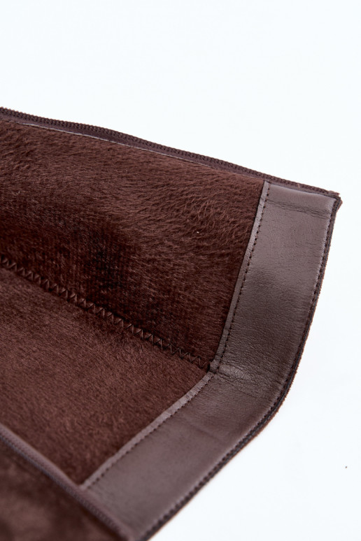 Bottes hautes pour femmes à petit talon en chocolat Feretta