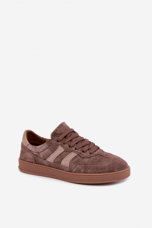 Baskets pour femmes en daim marron Vinceza 95438