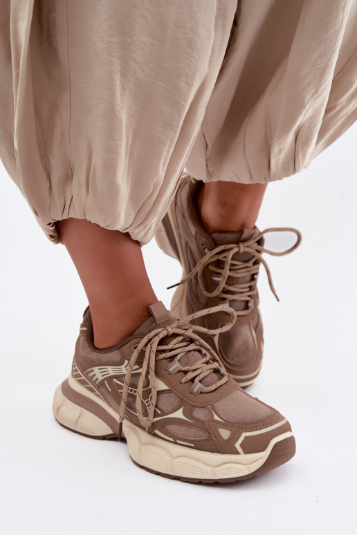 Chaussures de sport avec plateforme marron INanda