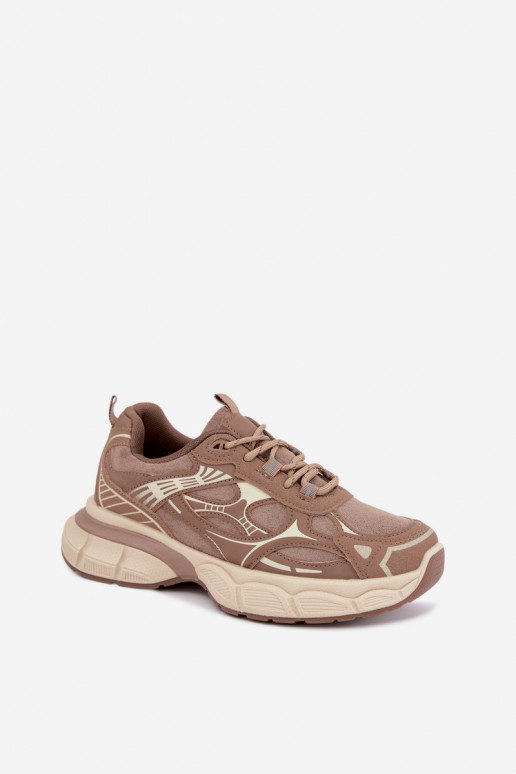 Sportieve schoenen met platform bruin INanda