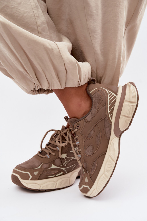 Sportieve schoenen met platform bruin INanda