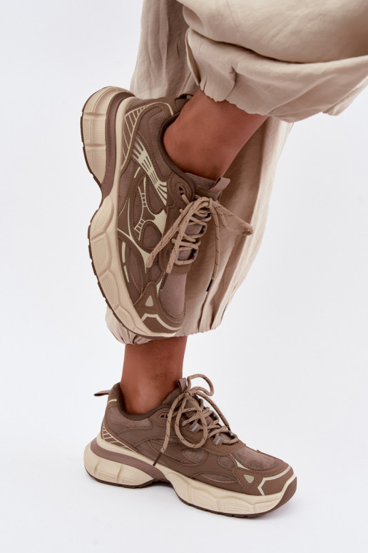 Sportieve schoenen met platform bruin INanda