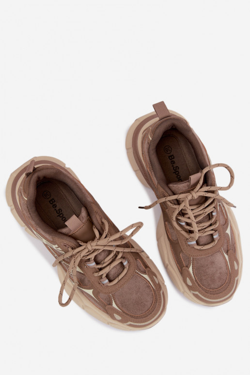 Sportieve schoenen met platform bruin INanda