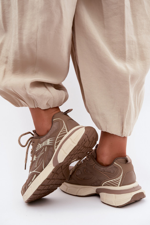 Sportieve schoenen met platform bruin INanda