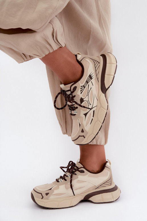 Sportieve schoenen met platform zandkleurig INanda