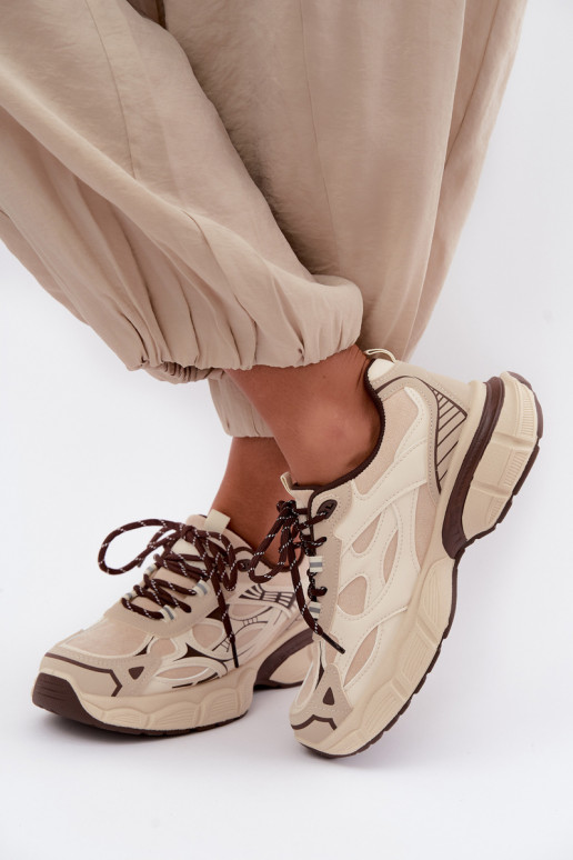 Sportieve schoenen met platform zandkleurig INanda