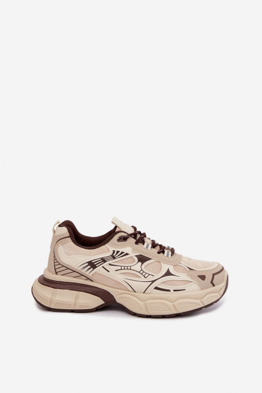 Sportieve schoenen met platform zandkleurig INanda